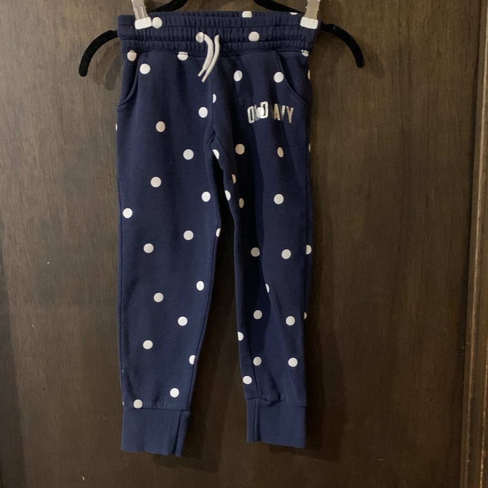 *3/$10* Old Navy Kids Blue Polka Dot Joggers size small 6/7